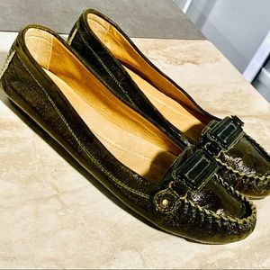 J. CREW gloss leather flats